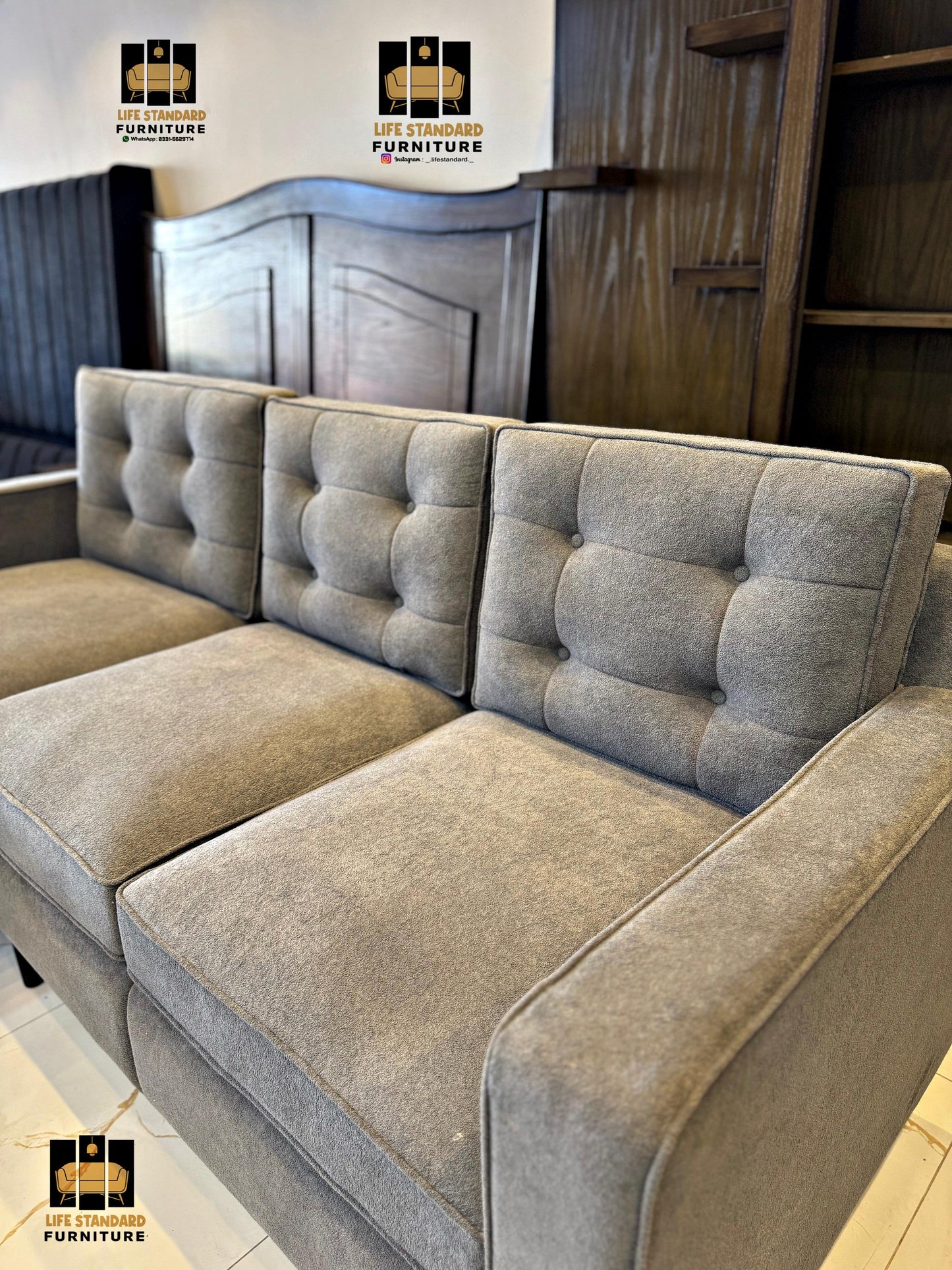Modern Grey Sofa with Chaise Lounge – Premium Comfort & Contemporary Elegance