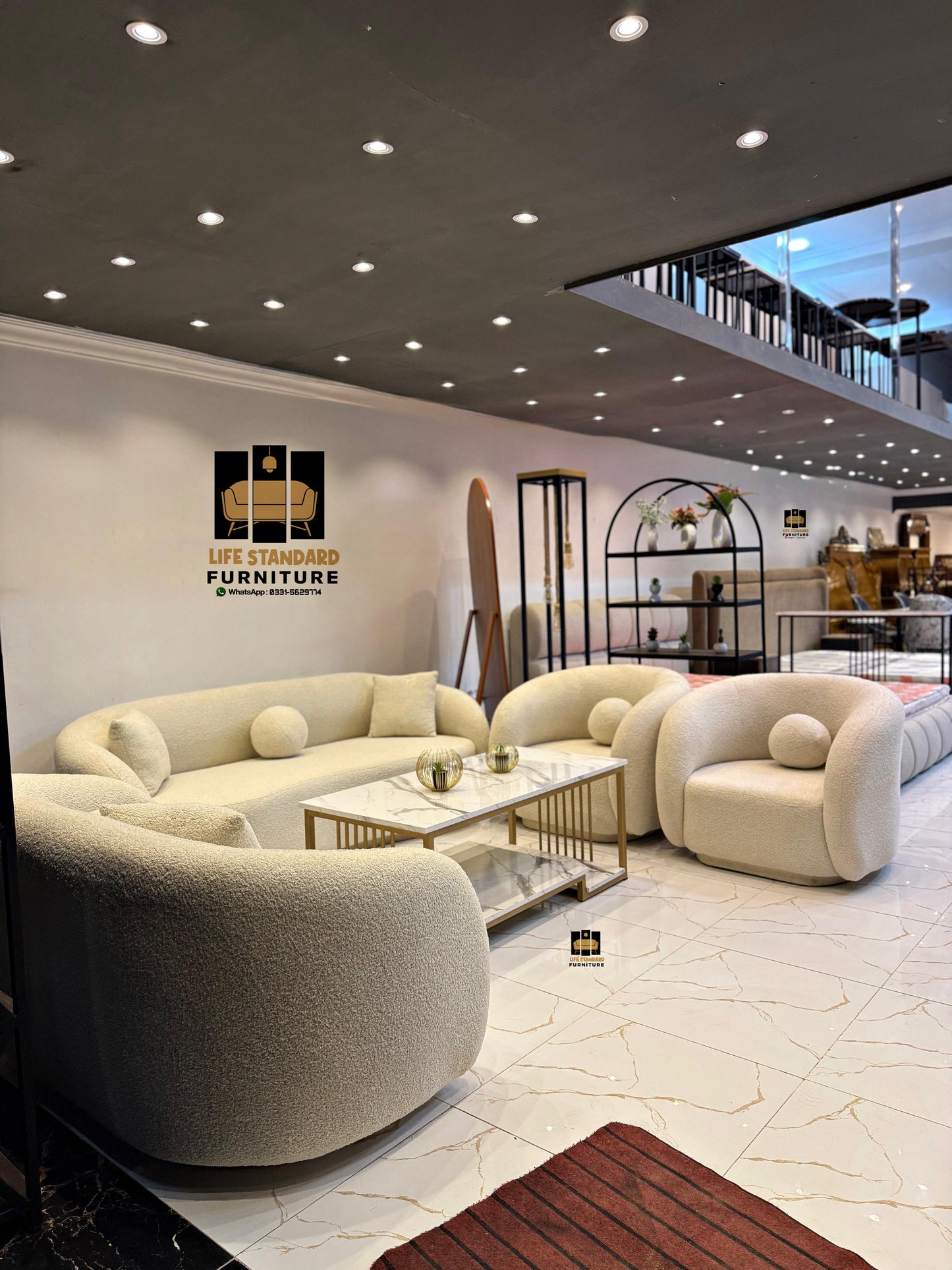 Luxury Modern Curved Sofa Set - Contemporary Living Room Elegance