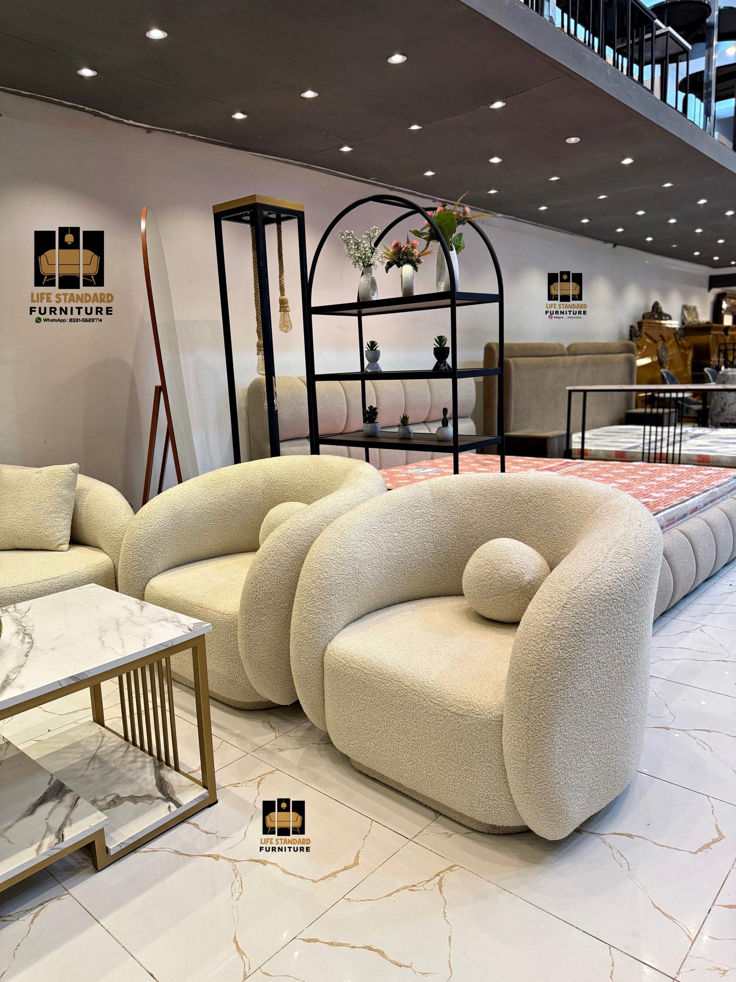 Luxury Modern Curved Sofa Set - Contemporary Living Room Elegance