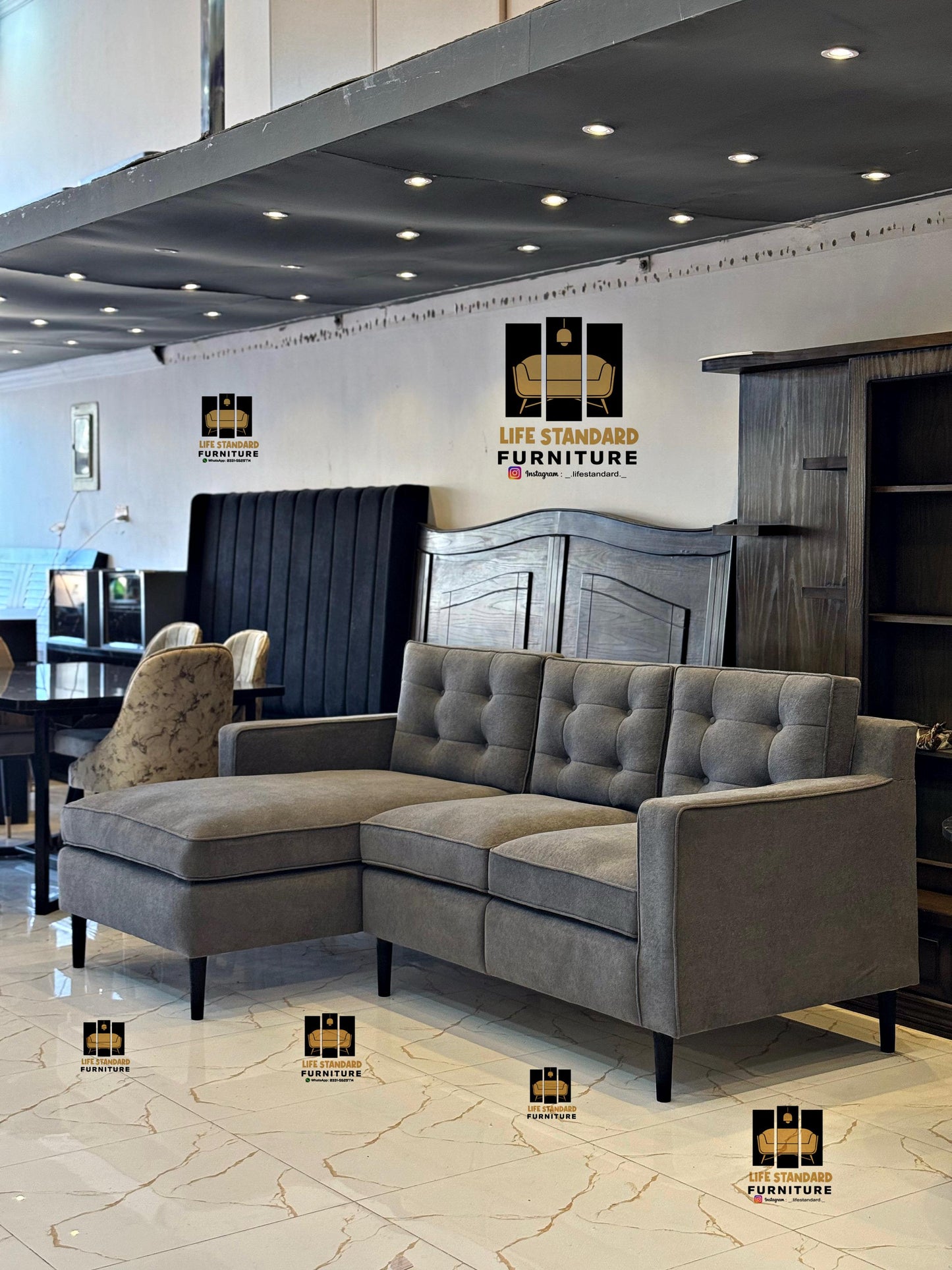 Modern Grey Sofa with Chaise Lounge – Premium Comfort & Contemporary Elegance
