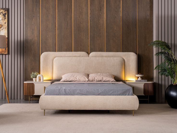 Contemporary Upholstered Bed – Bold, Sculptural Design with Luxe Comfort ✨