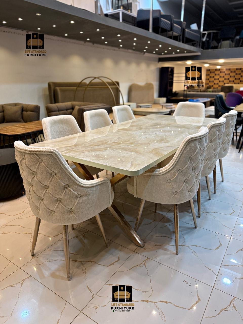 Luxury 8 Seater Dining Table Set Modern Elegance and Comfort ๐ฝ๏ธ