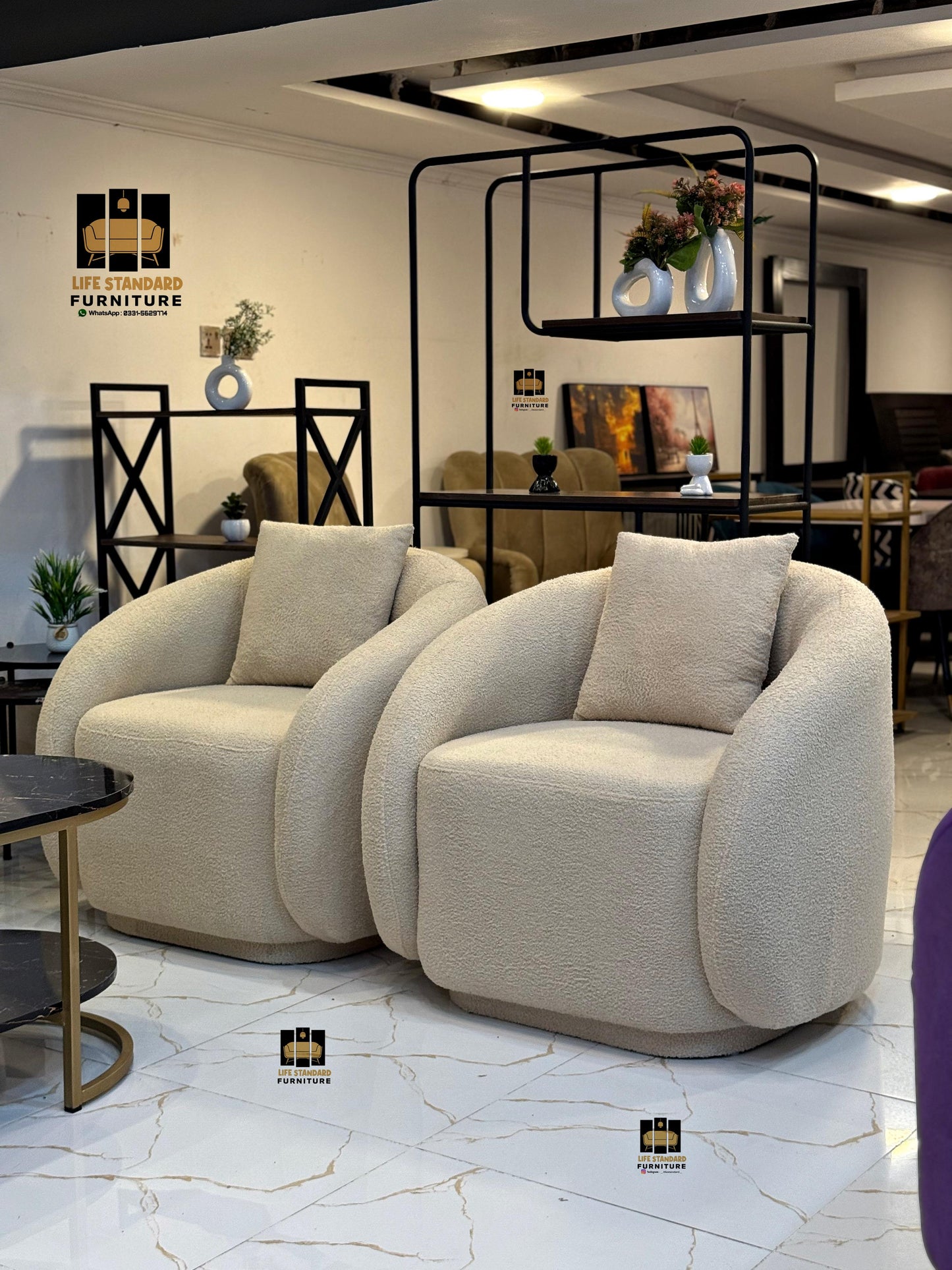 Modern Luxury Cream Curved Sofa 7 Seater Boucle Lounge Collection