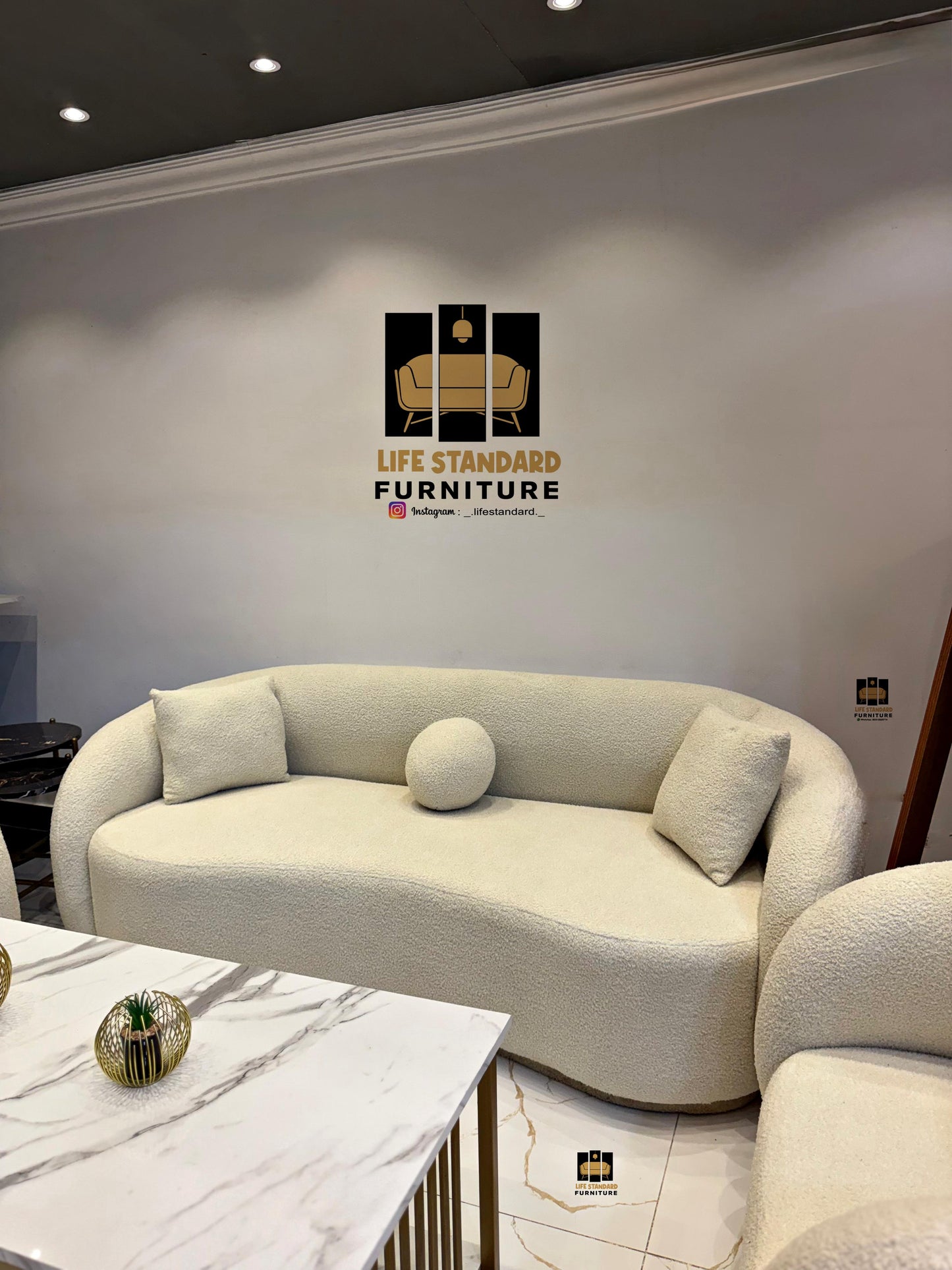 Luxury Modern Curved Sofa Set - Contemporary Living Room Elegance