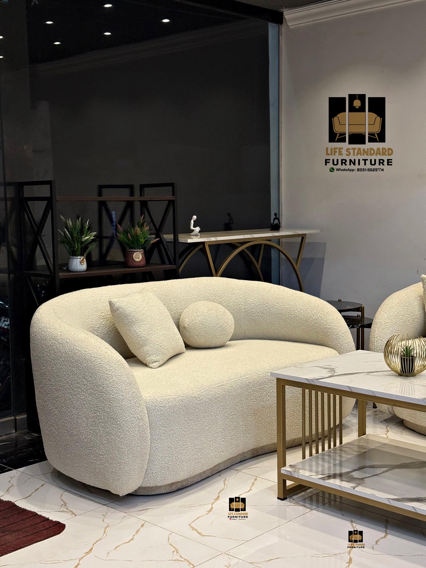 Luxury Modern Curved Sofa Set - Contemporary Living Room Elegance