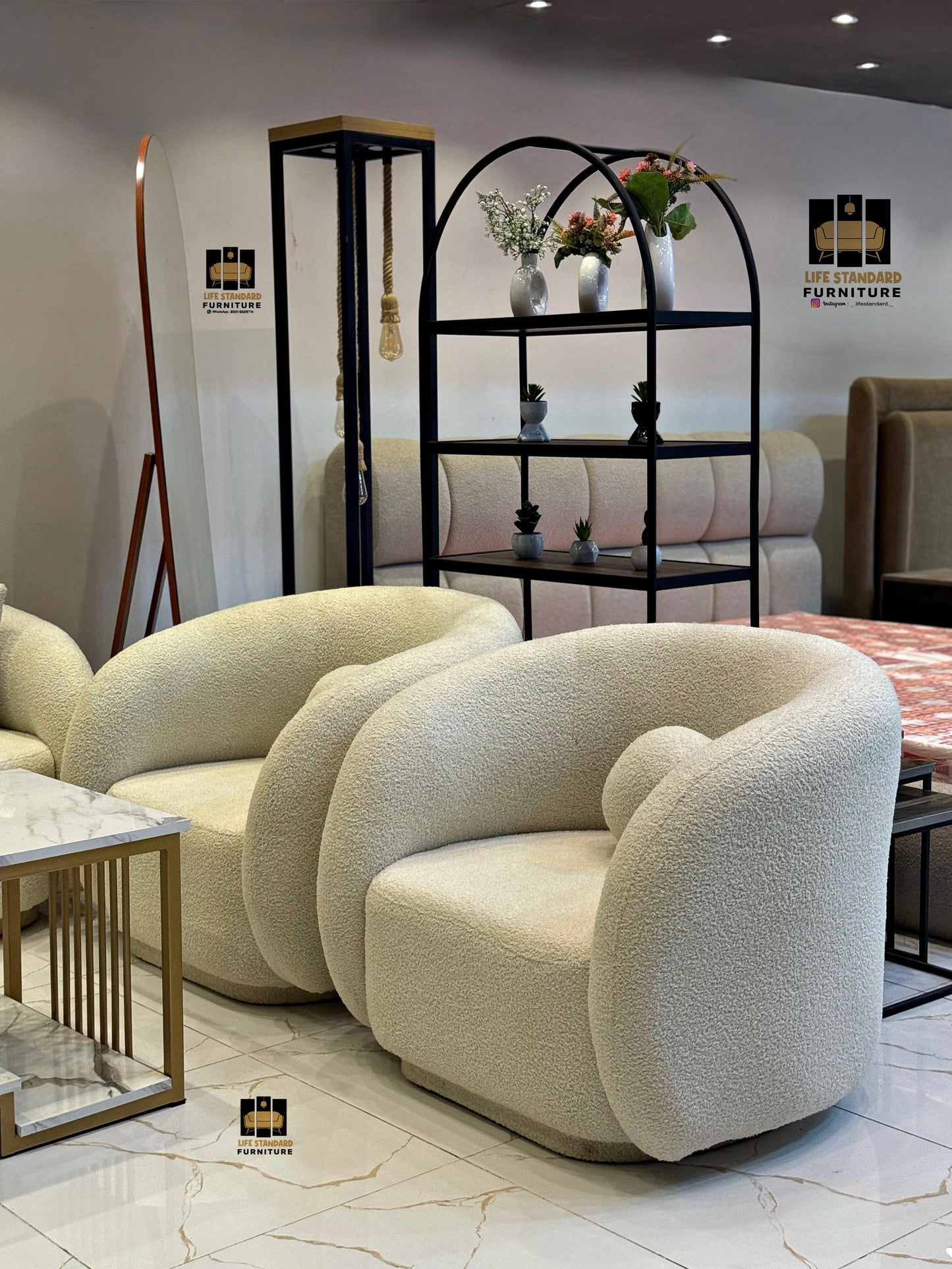 Luxury Modern Curved Sofa Set - Contemporary Living Room Elegance