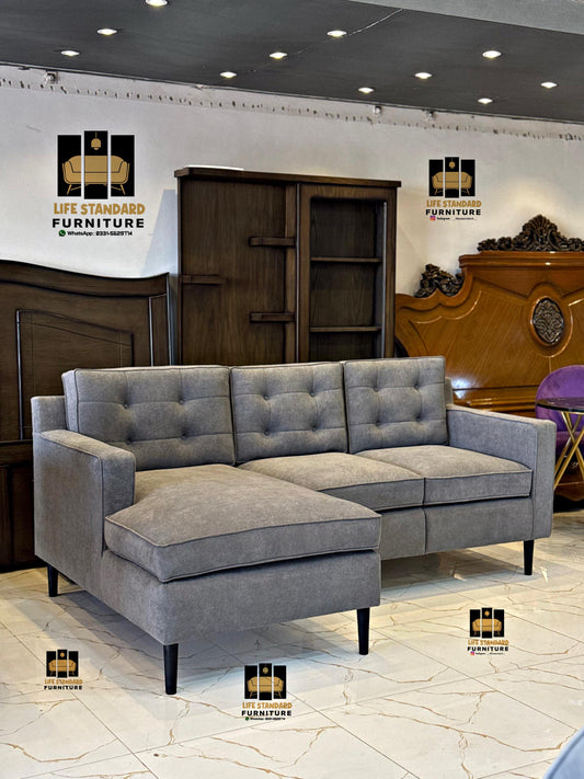Modern Grey Sofa with Chaise Lounge – Premium Comfort & Contemporary Elegance