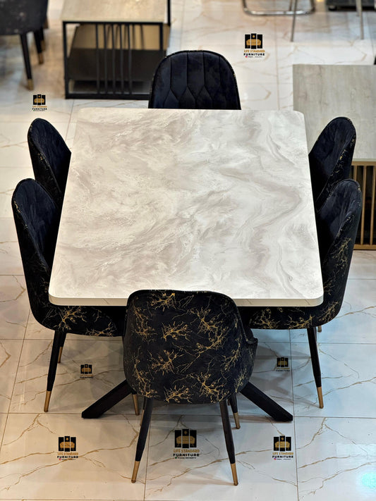 Elegant 6-Seater Dining Table Set – Modern Luxury Meets Everyday Comfort