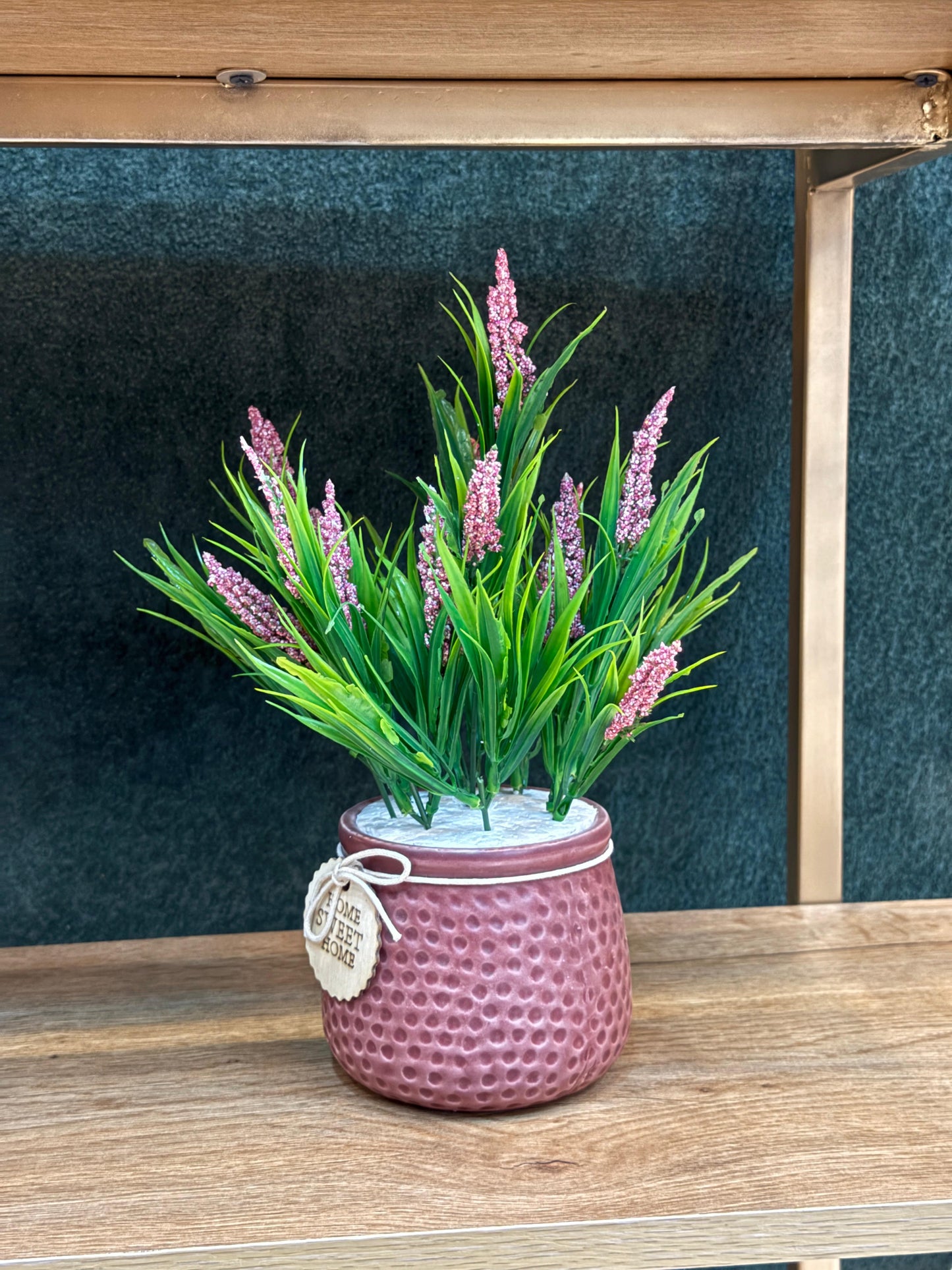 Artificial Floral Plant in Textured Ceramic Pot