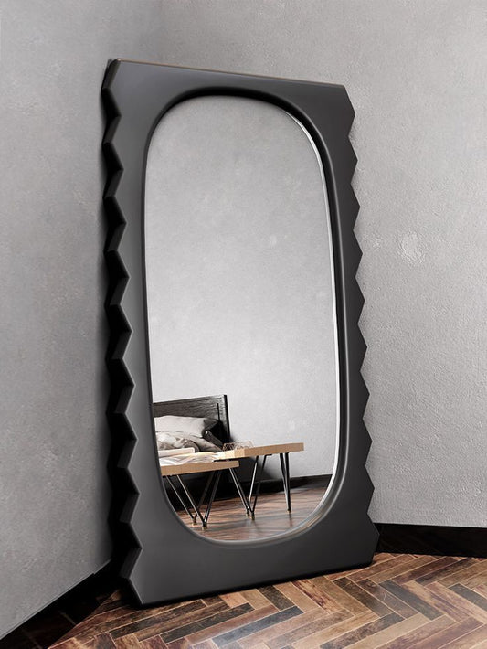Bold Modern Full-Length Mirror with Geometric Black Frame – ( Dimensions 2.5ft x 6ft )