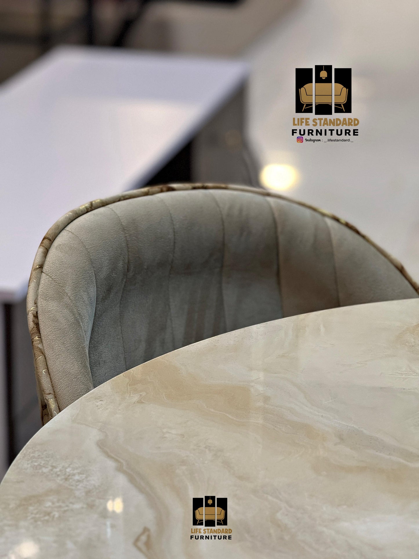 Modern 4 Seater Round Dining Table with Luxury Chairs ✨