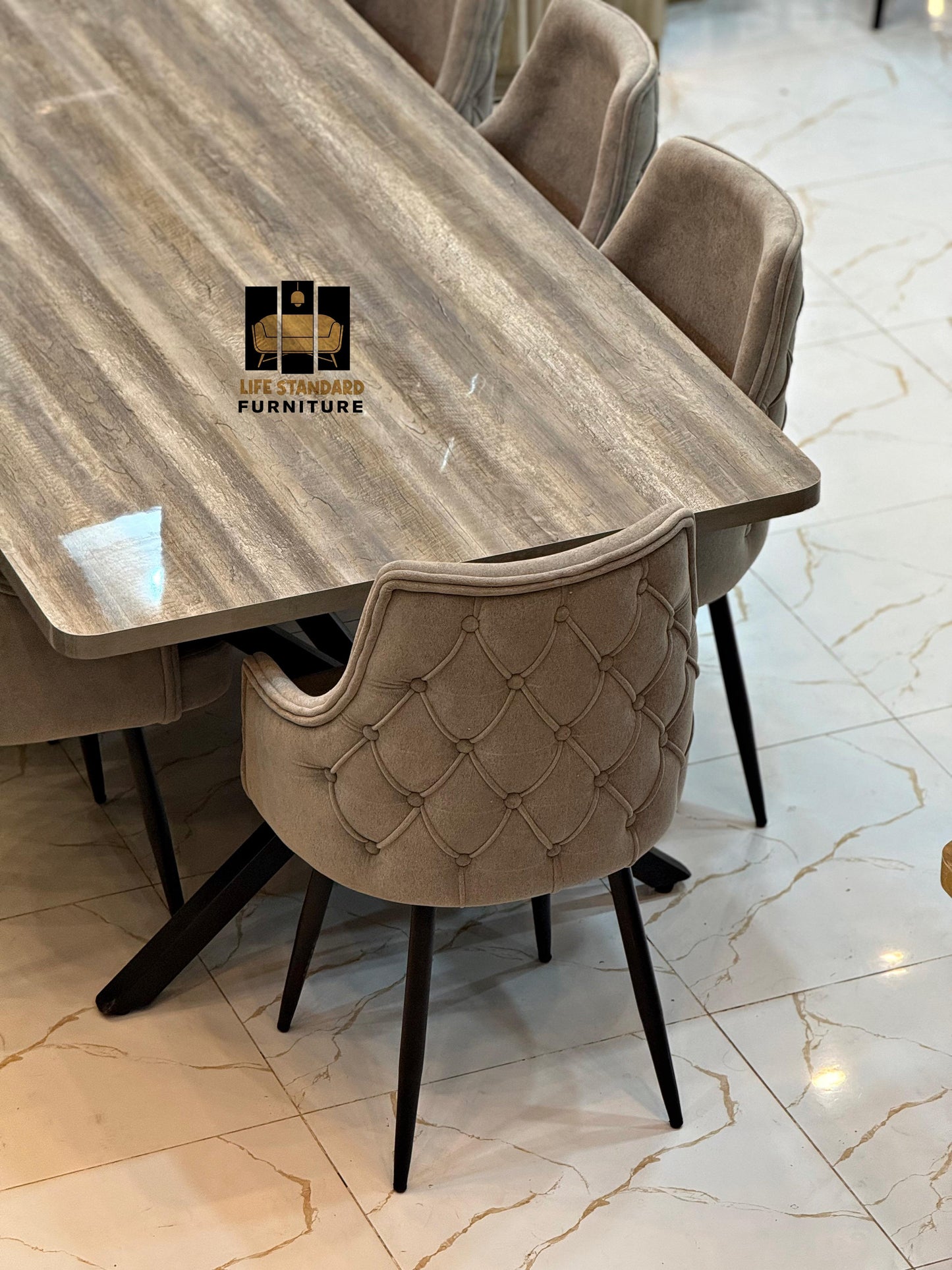 Seven Seater Luxury Dining Table Set — A Masterpiece of Modern Elegance and Timeless Craftsmanship