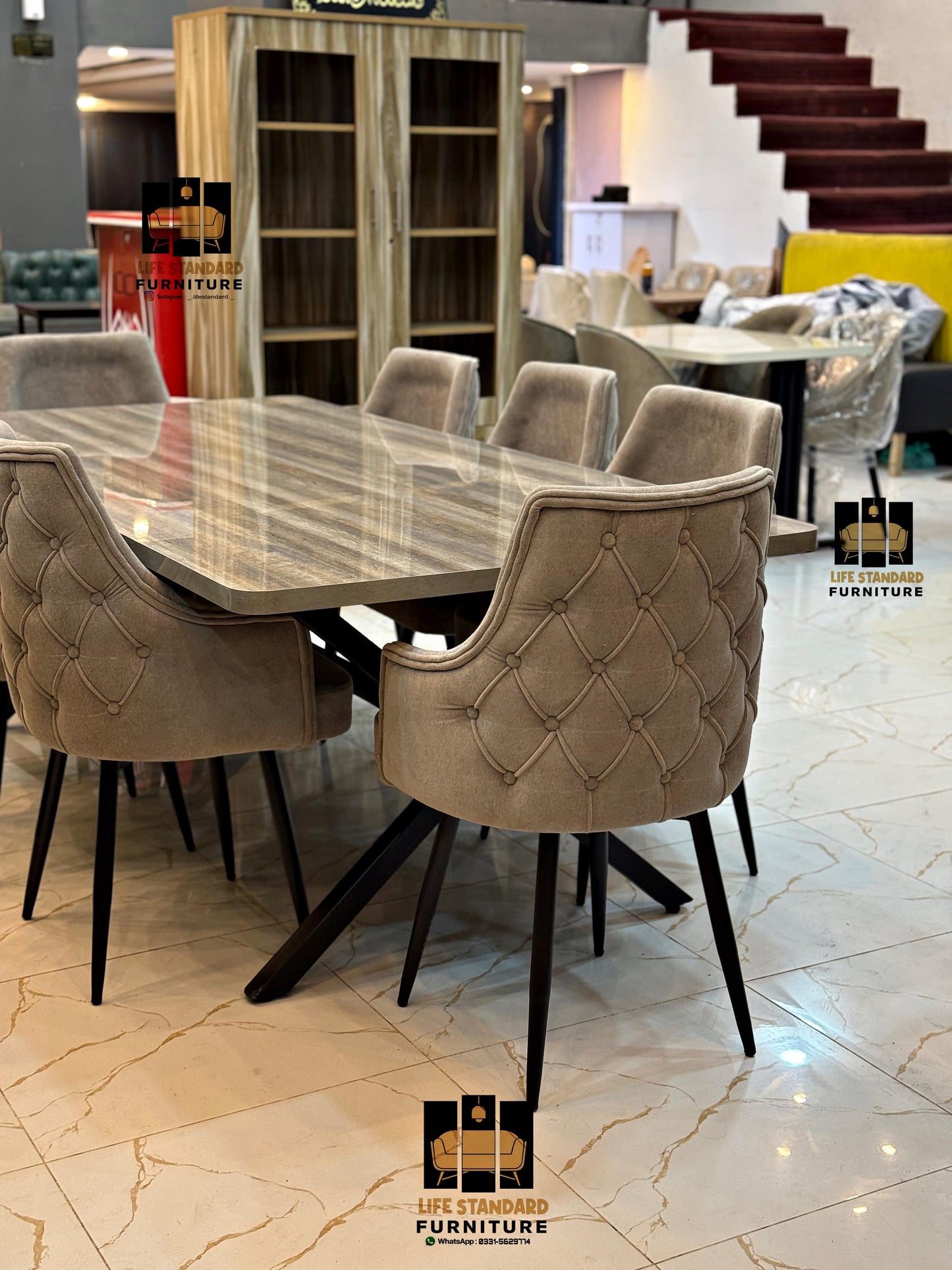 Seven Seater Luxury Dining Table Set — A Masterpiece of Modern Elegance and Timeless Craftsmanship