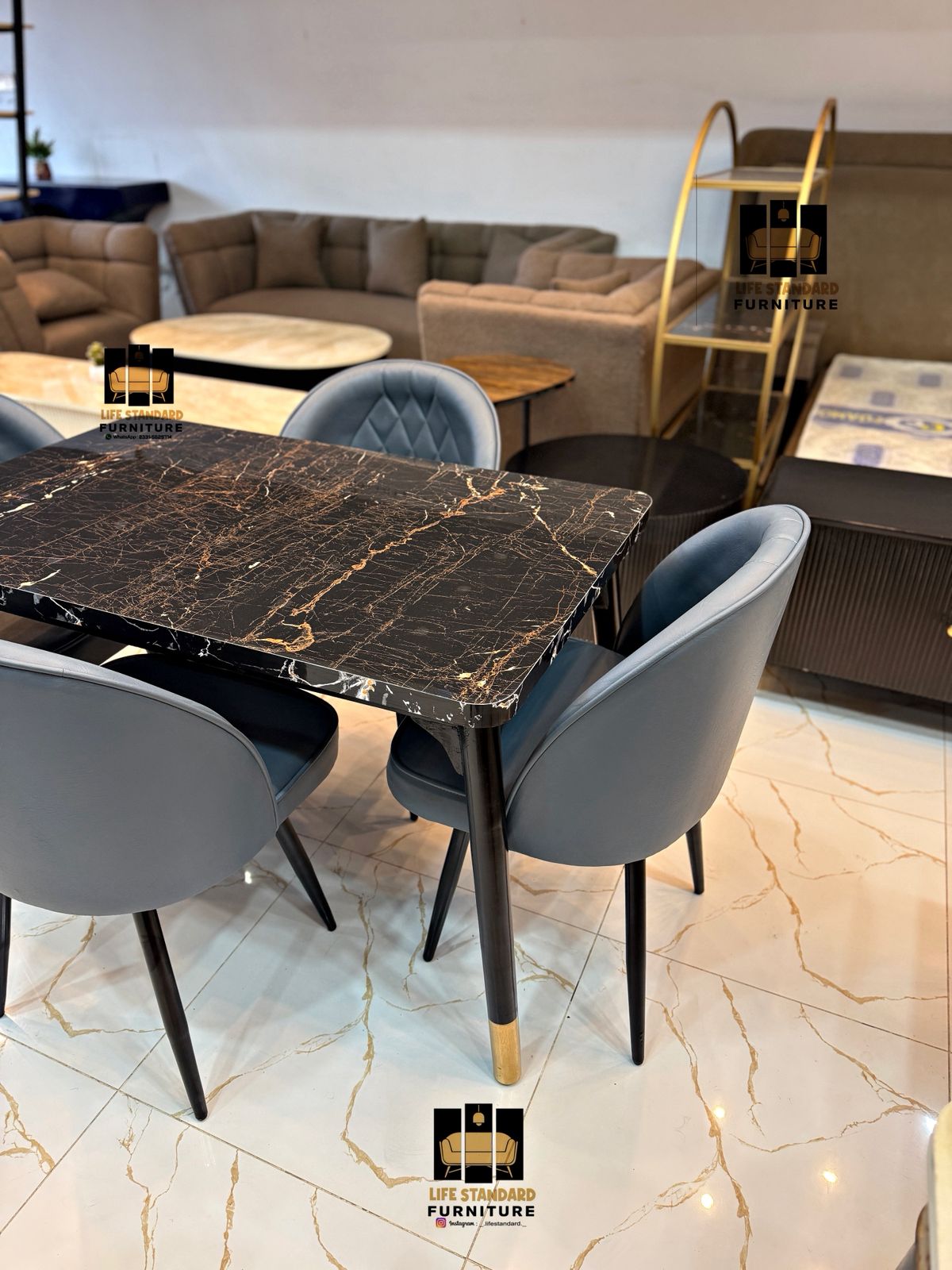 Luxury 4 Seater Dining Table Set