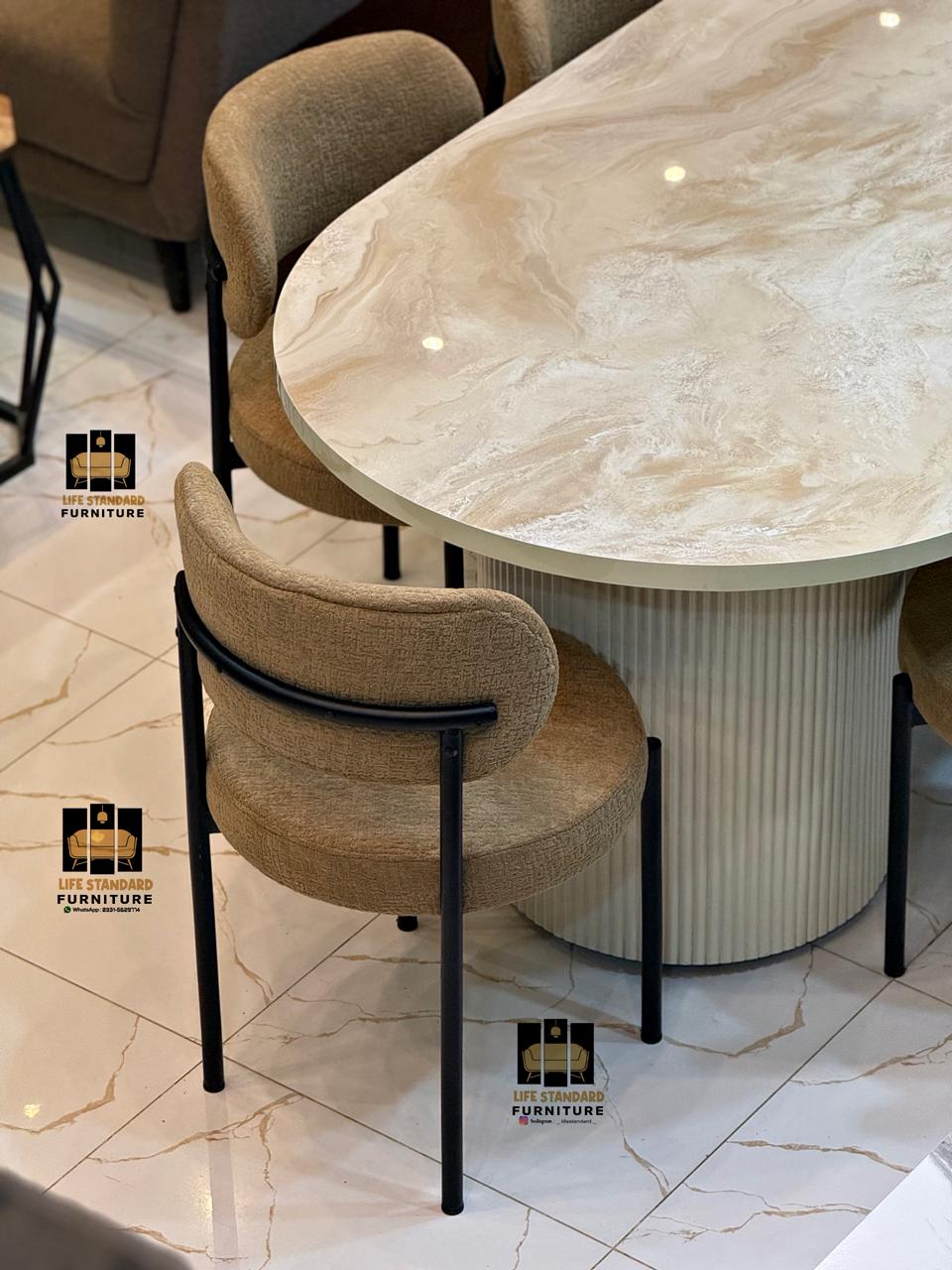 6 Seater Luxury Dining Table Set  | Life Standard Furniture