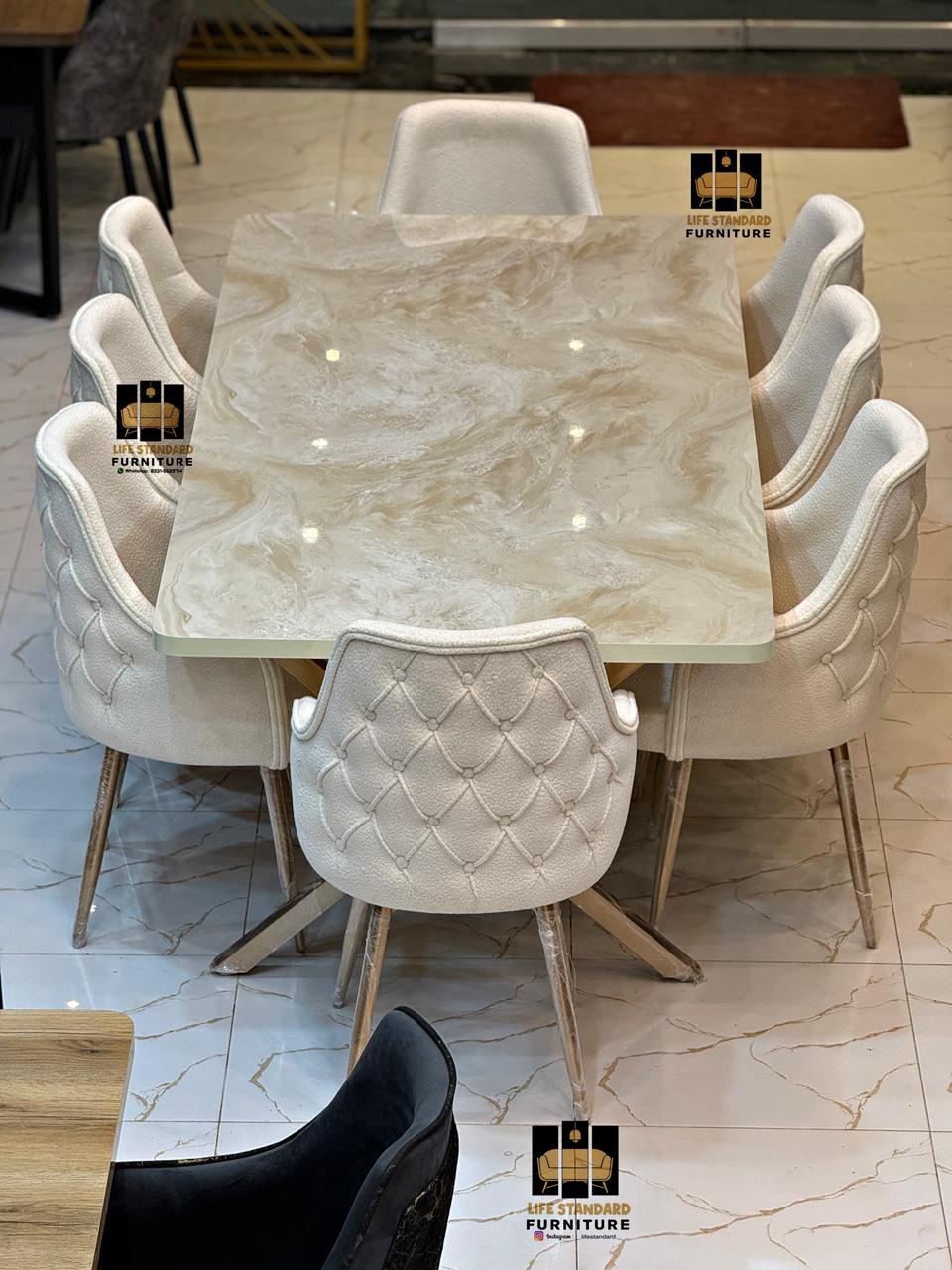 Luxury 8 Seater Dining Table Set Modern Elegance and Comfort 🍽️