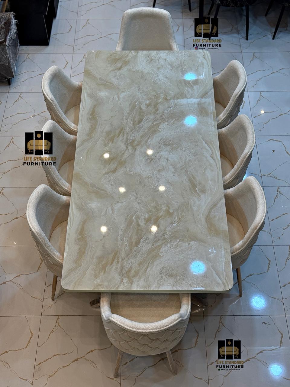 Luxury 8 Seater Dining Table Set Modern Elegance and Comfort 🍽️