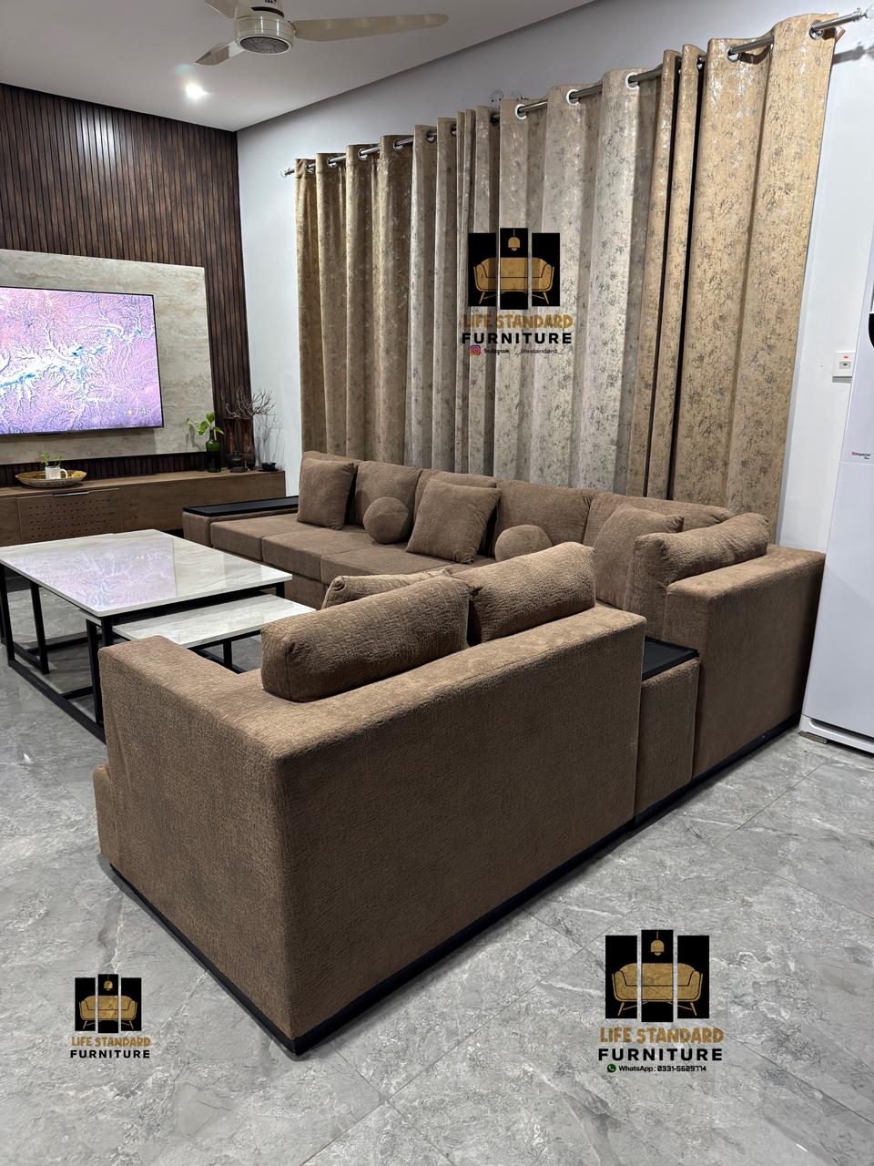 Luxury 10 Seater L-Shaped Sofa Set Premium Comfort & Modern Living 🛋️