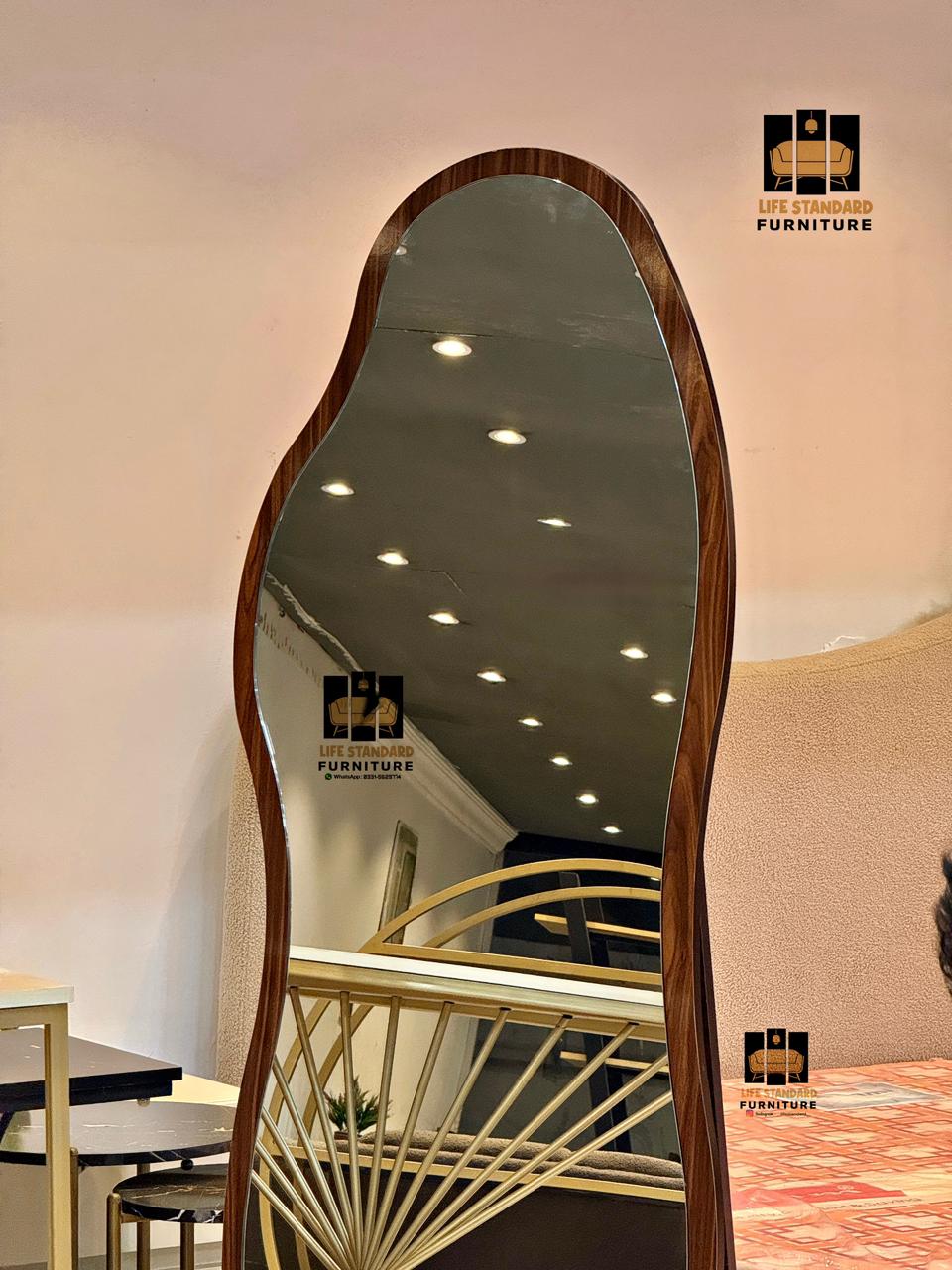 Luxury Full Length Designer Mirror Modern Wave Shape with Premium MDF Frame ✨