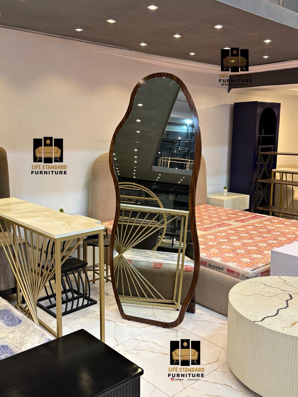 Luxury Full Length Designer Mirror Modern Wave Shape with Premium MDF Frame ✨