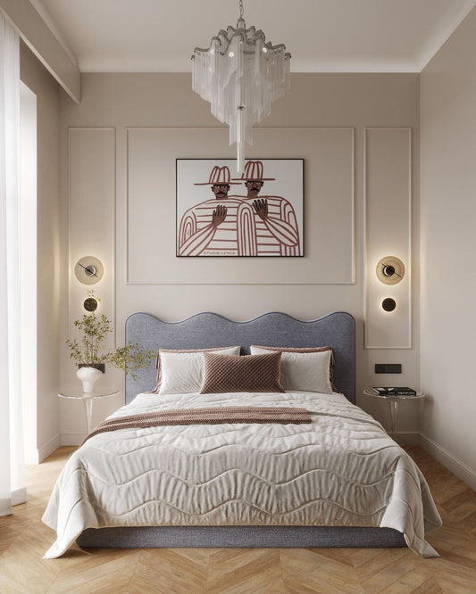 🛏️✨ Premium Upholstered Bed With Elegant Wood Work Side Tables – Modern Luxury & Ultimate Comfort ✨